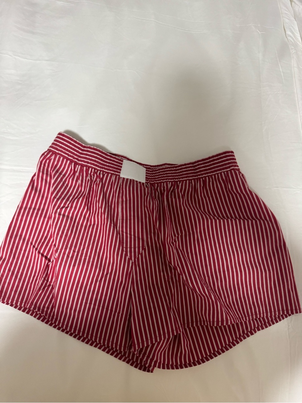 Lioness Red and White Striped Athletic Shorts
